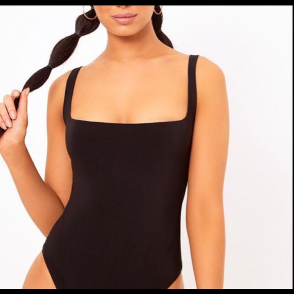 PrettyLittleThing Slinky Strap SquareNeck Bodysuit
